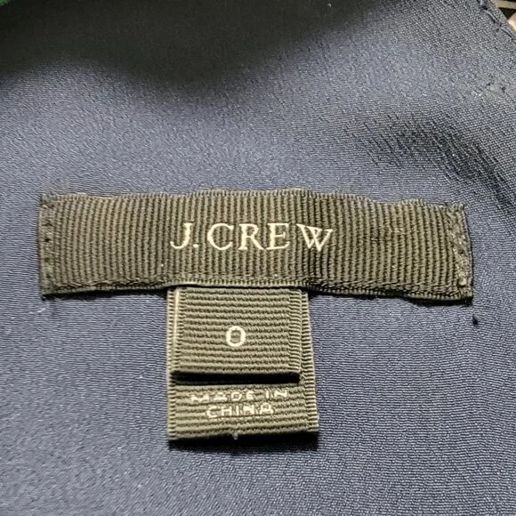 J. Crew Cutaway Back Green Navy Silk Swoop Dress in Latticework Medallion - 0 - Picture 11 of 12